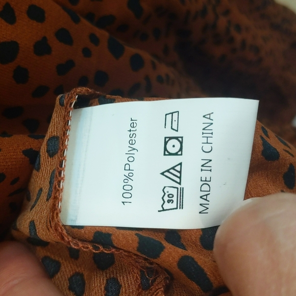 NWOT Casual Long Sleeve Loose V-Neck Swing Mini Dress - Size M - Picture 11 of 12